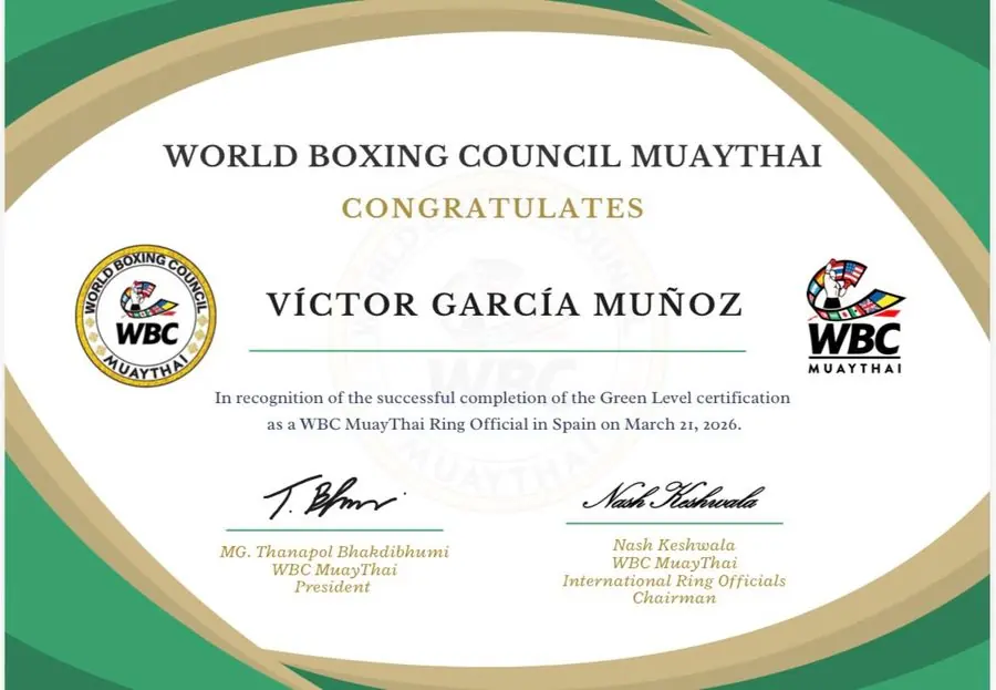 Certificado WBC Víctor García