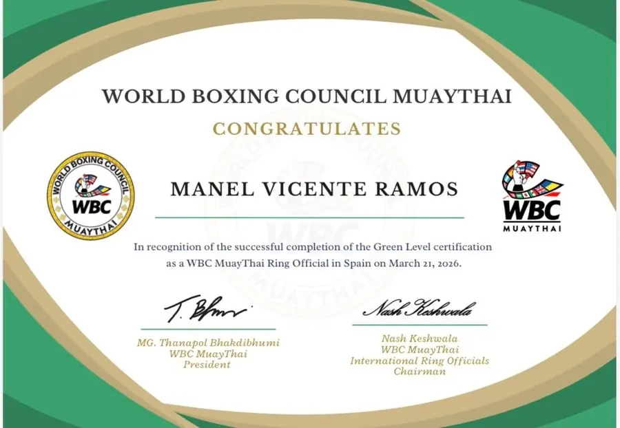 Certificado WBC Manu Vicente